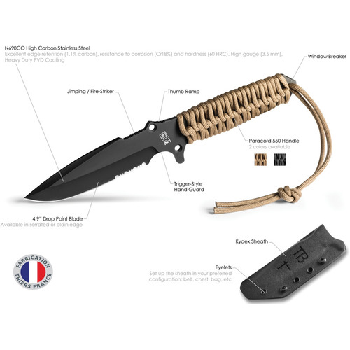 TB OUTDOOR FIXED BLADE KNIFE TBO031A-FAC archery