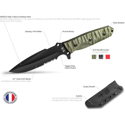 TB OUTDOOR FIXED BLADE KNIFE TBO036A-FAC archery
