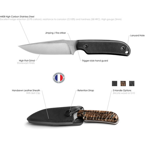 TB OUTDOOR FIXED BLADE KNIFE TBO047A-FAC archery